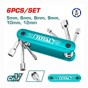 Набор складной торцевых ключей 5-12 мм 6 пр TOTAL THFND061