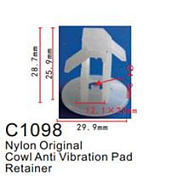 Клипса для крепления внутренней обшивки а/м GM пластиковая, 100 шт Forsage C1098(GM)