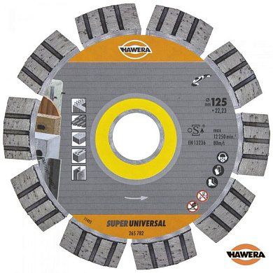 Алмазный диск по армированному бетону 125x22,23 мм HAWERA F00Y265782