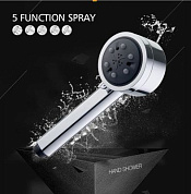 Душевая лейка 5 режимов, "ручной душ", пластик, хром Ledeme M99