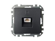 Розетка 1-ая компьютерная (скрытая) графит, Стиль, Bylectrica РК18-007гр