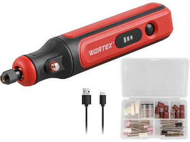 Аккум. гравер MG 1415 ELi в кор.+ аксессуары, 4 В, 1,5 А/ч, 5000 - 18000 об/мин, цанга 3,2 мм + аксессуары 75 шт. WORTEX 1326523