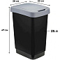 Урна для мусора IDEA, 25 л, пластик, черный, серый