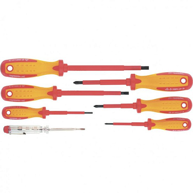 Набор диэлектрических отверток 7 шт., до 1000 В, пробник до 250 В Matrix Professional 13355