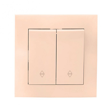 Валенсия выключатель 2-кл, 10А кремовый проходной EKF PROxima EWV10-027-20