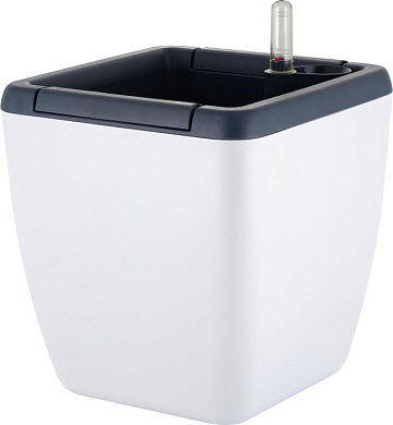 Горшок с автополивом InGreen Munchen 5л с внутренней вставкой 2,2л, квадратный, белоснеж Пластик Репаблик IG622411048