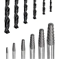 Набор экстракторов для извлечения заломанных болтов/гаек в комплекте со сверлами 12 пр Forsage F-924U12B