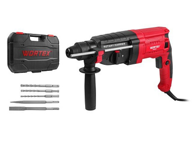 Перфоратор RH 2831 в чем. + 2 зубила, 3 сверла 800 Вт, 3.0 Дж, 3 реж., патрон SDS-plus WORTEX 1333520