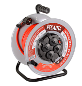 Удлинитель силовой на металлической катушке, СУ-3х1,5-30/3 (с выкл., 4 розетки, IP44) Ресанта 61/118/7