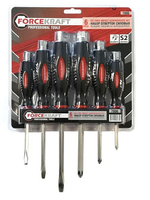 Набор отверток силовых магнитных Profi 6 пр. ForceKraft FK-7006
