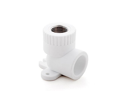 Колено ПП комб. с креплен. вн. 20х1/2", белое, угольник РосТурПласт 10797