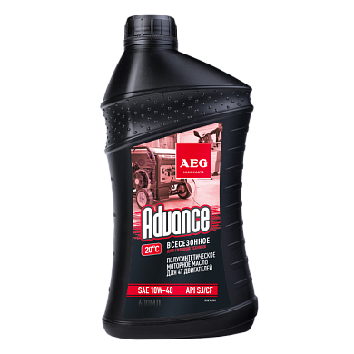 Масло для 4-х тактных двигателей Advance SAE 10W40 API SJ/CF 9 (600 мл) AEG Powertools 33291