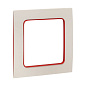Стокгольм Рамка 1-местная белая с линией цвета красный EKF PROxima EXM-G-304-20