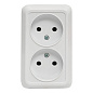 Рим Розетка 2-местная 10А без заземления белая EKF ENR10-102-10