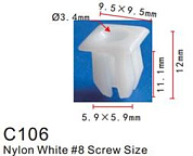 Клипса для крепления внутренней обшивки а/м Форд пластиковая, 100 шт Forsage C0106(Ford)