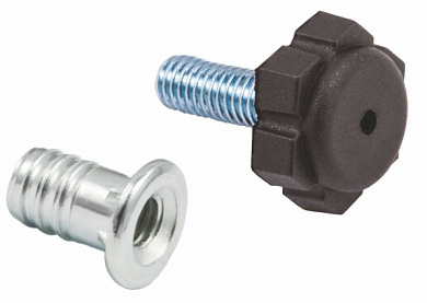 Регулятор уровня+муфта М6 черный (уп/500 компл) AKS 42393