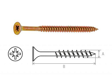 Шуруп универсальный 5.0х80 мм желтый цинк 5 кг. Starfix SMV2-35460-5