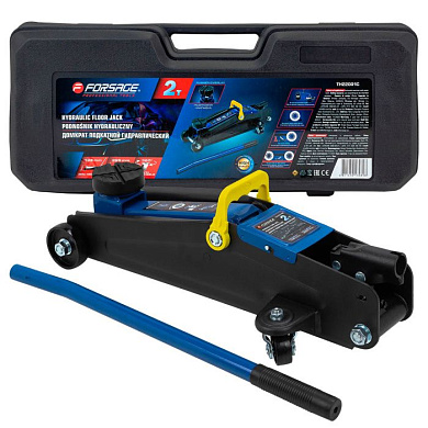 Домкрат подкатной гидравлический 2 т, 135-385 мм с резиновой накладкой, в кейсе Forsage F-TH22001C кейс