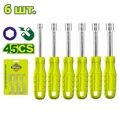 Набор отверток торцевочных 5-10мм х 185 мм DYLLU DTSS24T6 (6 шт)