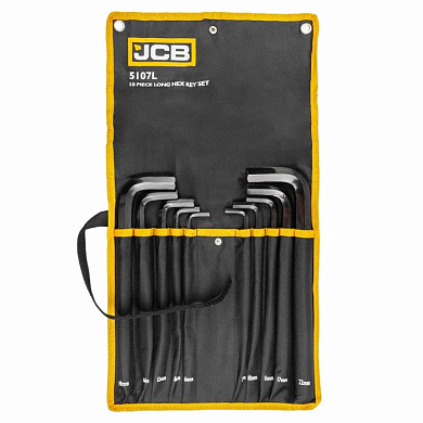 Набор ключей Г-образных HEX (6-гр) длинных, 10 пр., 6-22 мм JCB JCB-5107L