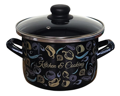 Кастрюля 2,5л (цил.) "Микс овощной" Сантэкс 1-2225112(Черн)(27)