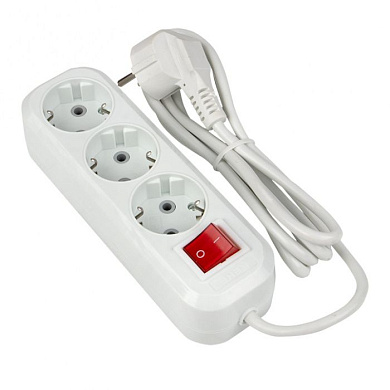 Удлинитель "Эксперт" 3 гнезда 2 метра 13А/3,0кВт с выключателем и заземлением ПВС 3х1 EKF PROxima UBA16-310-3-02i