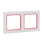 Стокгольм Рамка 2-местная белая с линией цвета красный EKF PROxima EXM-G-305-20