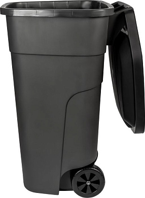 Бак для мусора с крышкой на колесах 110л серый Пластик Репаблик PT9957СЕР-1РS