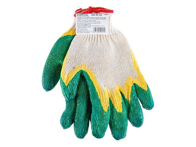 Перчатки х/б, латексное покрытие двойной облив, 13 класс, Люкс STARTUL ST7199