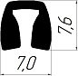 Уплотнитель ПВХ вставной черный SENATOR тип U BY, 1рул.=100пог.м., 7,0х7,6 мм AKS 127736