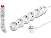 Удлинитель 1,5м (5 роз. 3,5кВт с/з выкл ПВС 3х1,5) LEIDEN ELECTRIC 805038