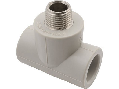 Тройник ПП комб. нар. 20х1/2", сер. FV Plast AA254020012