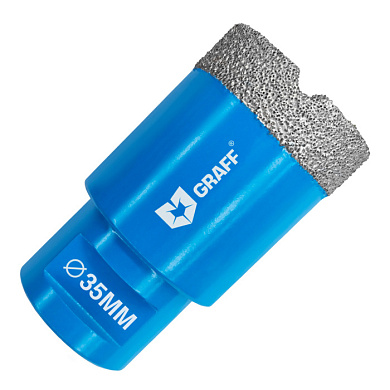 Коронка алмазная 35х10 мм по керамограниту для УШМ М14 серия "Master" GRAFF 271435