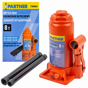 Домкрат бутылочный 8 т, с клапаном, 200-385 мм Partner PA-T90804