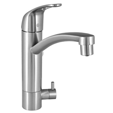 Смеситель для кухни с подключением к фильтру, нержавеющая сталь, сатин Wisent W4298A