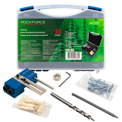 Кондуктор для сверления отверстий с аксессуарами 35 пр. RockForce RF-44120C