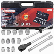 Набор головок 17-50 мм 3/4'' 12-гр, с трещоткой 16 пр ForceKraft FK-6161-9