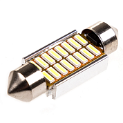 Автолампа диод T11 (C5W) 12V 16 SMD 1-конт 36 мм Белая комп.2 шт салон/номер SKYWAY S08201313