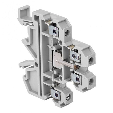 Клемма винтовая двухуровневая JXB-4/35L с перемычкой между уровнями серая EKF plc-jxb-2-4/35L-gy