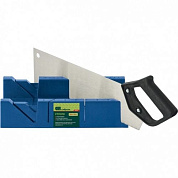 Стусло пластиковое, синее, 4 угла для запила, пила Сибртех