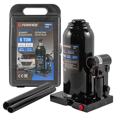 Домкрат бутылочный 6 т, 185-360 мм, с клапаном Forsage F-T90604S(Euro)