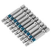 Набор бит Torx25x50 сталь S2, 10 пр. 1/4'' Gross 11471