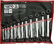 Набор ключей накидных изогнутых 6-32 мм 12 пр. CrV Yato YT-0398