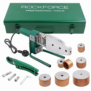 Аппарат для сварки полимерных труб 1000W, 6 насадок: 20, 25, 32, 40, 50, 63 мм RockForce RF-PW-1002
