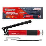 Шприц для нагнетания густой смазки 600 мл, с жестким L-140 мм и гибким L-300 мм наконечниками, 1 шток ''под закладку'' ForceKraft FK-78043EGAT