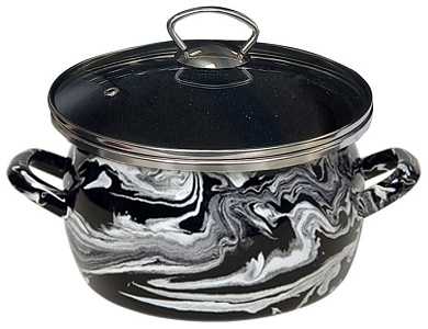 Кастрюля 5 л "Шейк Черн-Бл" Сантэкс 1-2450111(Сер.гр.)"ШейЧБ