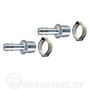 Переходник, наруж. резьба 1/4"-"елочка" 8 мм, с обжимным кольцом, 2 шт FUBAG 180431 В