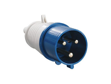 Вилка силовая 32А 220В 3 pin 2P+PE IP44 IEK, 32А 220В 3 pin 2P+PE IP44 РС 33963