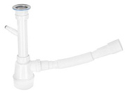 Сифон для кухни с выпуском 70мм, с отводом для стиральной машины, с гибкой трубой 1 1/2'' - 40/50м AV Engineering