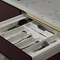 Лоток для столовых приборов 800 MARBLE 735*485, черно-золотой мрамор AKS 125453